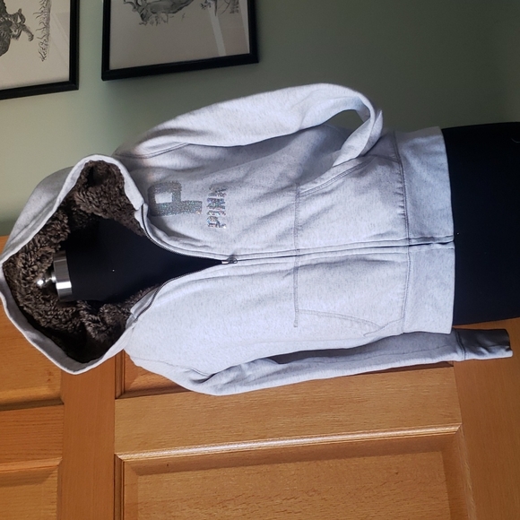 Victoria's Secret PINK Faux Fur Lined Zip Up Hoodie - Picture 2 of 12